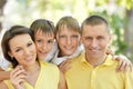 Happy family in summer parkr Royalty Free Stock Photo