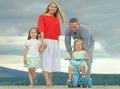 Happy family. Summer vacation, travelling, wanderlust concept. Childhood, love. Mothers, fathers and children. Parents Royalty Free Stock Photo