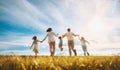 Happy family on summer walk Royalty Free Stock Photo