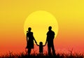 Happy Family.Sunset Royalty Free Stock Photo