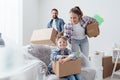 Happy family in their new home Royalty Free Stock Photo