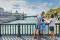 Happy family of three enjoying vacation in Paris, France Royalty Free Stock Photo