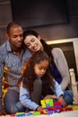 Happy family together at home smiling Royalty Free Stock Photo