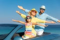 Happy family travel by car on summer vacation Royalty Free Stock Photo