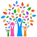 Happy family tree with colorful design Royalty Free Stock Photo
