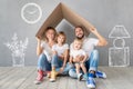 Family New Home Moving Day House Concept Royalty Free Stock Photo