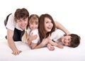 Happy family upbringing children. Royalty Free Stock Photo