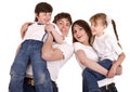 Happy family upbringing children. Royalty Free Stock Photo