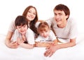 Happy family upbringing children. Royalty Free Stock Photo