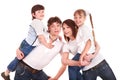 Happy family upbringing children. Royalty Free Stock Photo