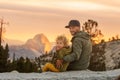 Happy family visit Yosemite national park in California Royalty Free Stock Photo