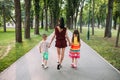 Happy family walk park nature concept Royalty Free Stock Photo