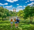 Happy family enjoying time together in beautiful park. Royalty Free Stock Photo