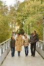 Happy family walking park Royalty Free Stock Photo