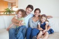 Happy family watching TV together Royalty Free Stock Photo