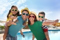 Family at water park. Summer vacation Royalty Free Stock Photo