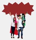 Happy family wearing superhero costumes Royalty Free Stock Photo