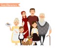 Happy family in the white background. Royalty Free Stock Photo