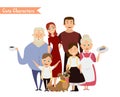 Happy family in the white background. Royalty Free Stock Photo