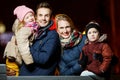 Happy family on winter walk Royalty Free Stock Photo