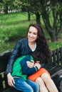 Happy family. Young mother and her five year old son spending time outdoor on a summer day Royalty Free Stock Photo