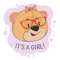 Happy fantasy teddy bear girl in glasses