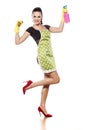 Happy fashionable housewife Royalty Free Stock Photo