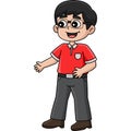 Happy Father Cartoon Colored Clipart Illustration