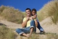 Happy Father and Daughter Playing At Beach Royalty Free Stock Photo