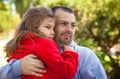 Happy father and daughter in summer