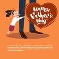 Happy Father Day Family Holiday, Daughter Embracing Dad Legs Greeting Card