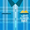 Happy Father Day Family Holiday, Male Checked Shirt Background Greeting Card