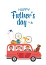 Happy Father Day Holiday Cute Greeting vector card
