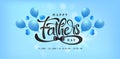 Happy father day lettering fonts with bowtie and balloons for website header, landing page, ads campaign marketing, social media
