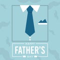 Happy father day vintage invitational card with necktie Vector