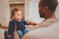 Happy father holding his little son Royalty Free Stock Photo