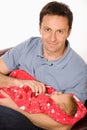 Happy father holds baby Royalty Free Stock Photo