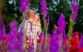 Happy father hugging little daughter