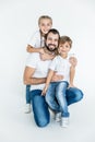 Happy father with kids Royalty Free Stock Photo