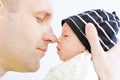 Happy father with newborn son