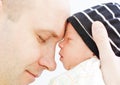 Happy father with newborn son