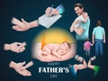 Happy Father`s Day background showing bonding and relationship between kid and father Royalty Free Stock Photo