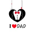 Happy Father`s Day. Bow tie and jacket. Father`s day greeting card vector Royalty Free Stock Photo