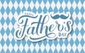 Happy Father s Day calligraphy lettering on argyle pattern. Blue white checkered background. Easy to edit vector template for Royalty Free Stock Photo