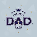 Happy Father`s day card design with decorated 3d dark blue text Royalty Free Stock Photo