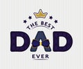 Happy Father`s day card design with decorated 3d text Royalty Free Stock Photo