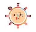 Happy Father`s Day card diverse dad circle group