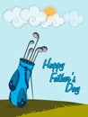 Happy Fathers Day celebration with golf club. Royalty Free Stock Photo