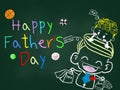 Happy FatherÃ¢â¬â¢s Day a father and son shopping drawing with pastel chalks theme for digital or printable cards or posters