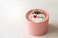 Happy father`s day concept. Gift box and flower, paper tag with I Love Daddy text